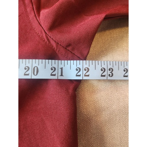 Airwalk Men Button Down Shirt XL Burgundy Long Sleeve Patches Military - Picture 6 of 7